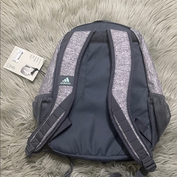 Adidas Heather Gray and Teal Backpack - Picture 3 of 7